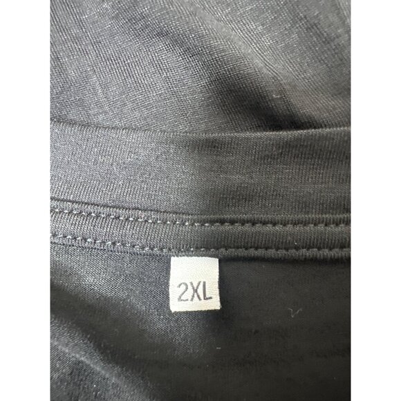 Black Long Sleeve V Neck Shirt 2XL Womens Loose Fit Rayon Blend Casual Work - Picture 4 of 7